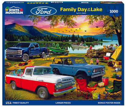 Family Day At The Lake-Ford (2112pz) - 1000 Piece Jigsaw Puzzle